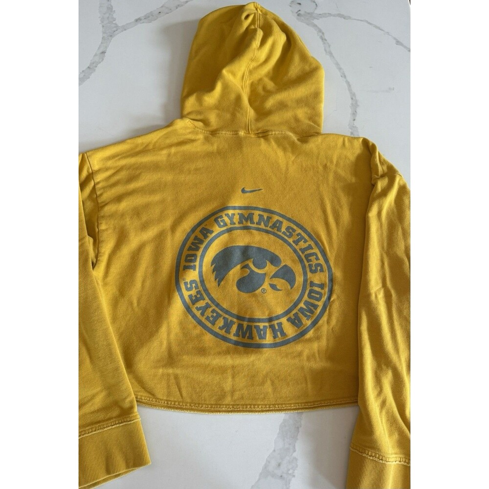 Team Issued Iowa Hawkeye Gymnastics Cropped Hoodie Sweatshirt M